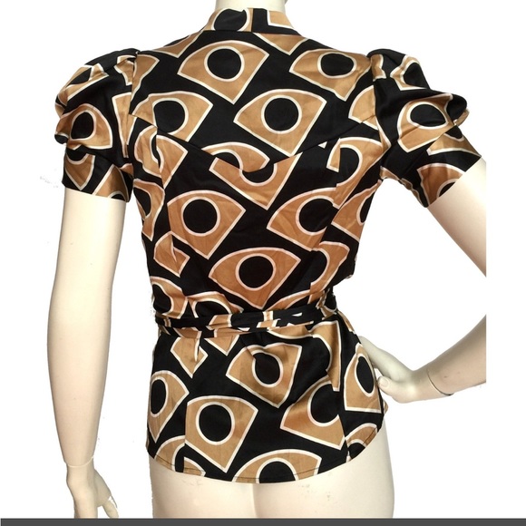 Y2K Diane Von Furstenberg Silk Wrap Top - Picture 2 of 5